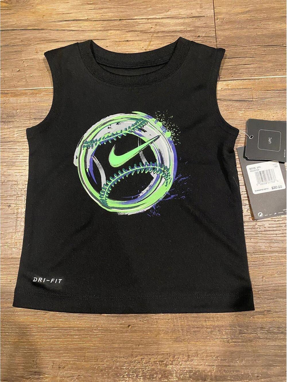 NWT Nike Infant/Toddler Boys Baseball Sleeveless Shirt Black sz 18m